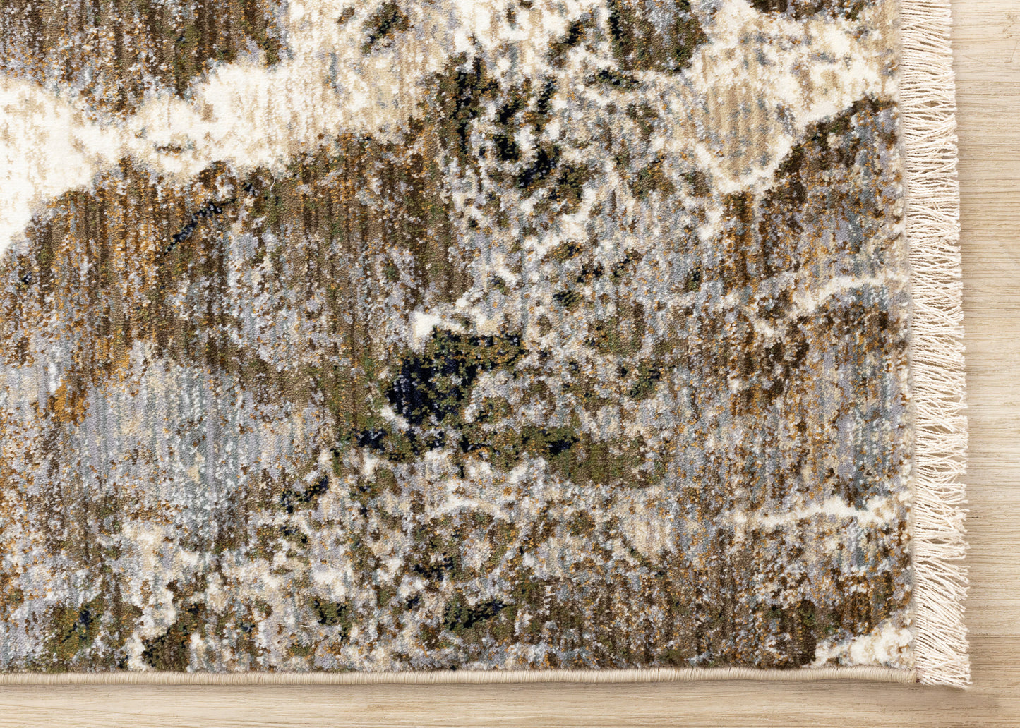 Contemporary Distressed Organic Cream Area Rug