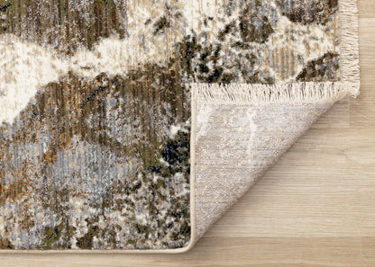 Contemporary Distressed Organic Cream Area Rug