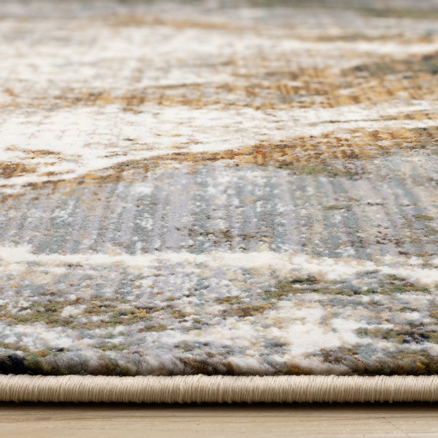 Contemporary Distressed Organic Cream Area Rug