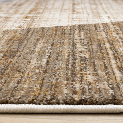 Contemporary Distressed Geometric Cream Area Rug