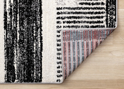 Contemporary Tribal Southwestern White Area Rug