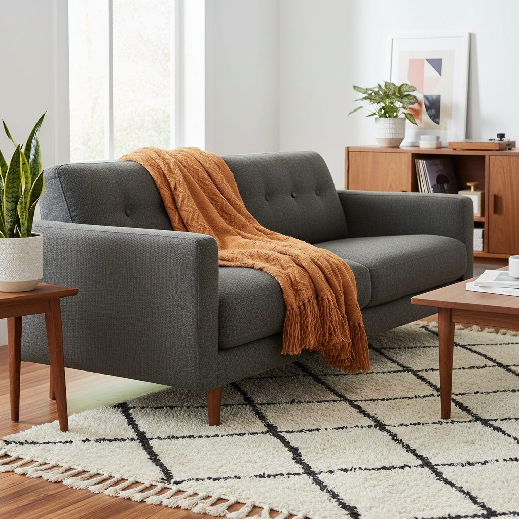 100% Acrylic Decorative Throw Terracotta
