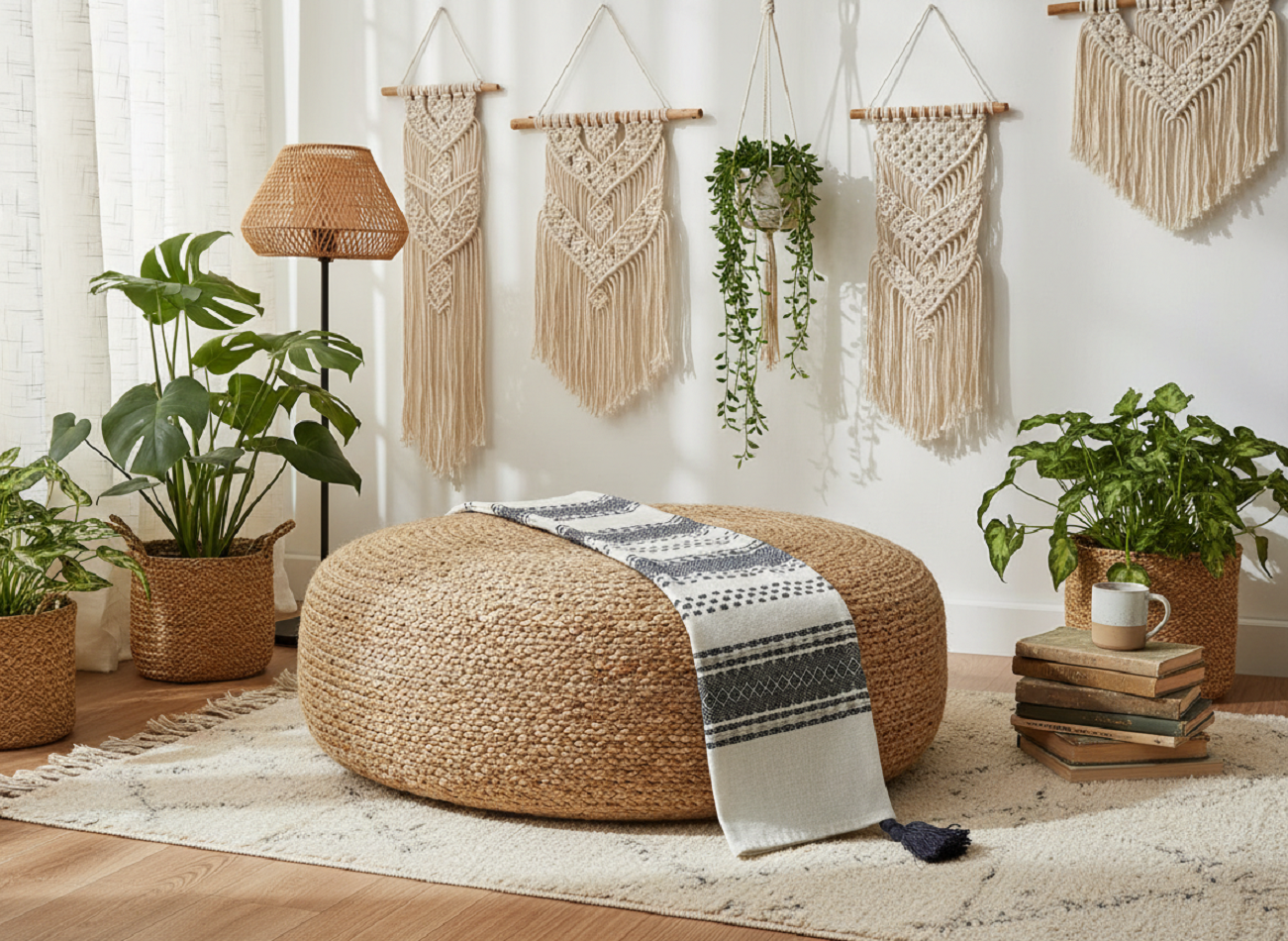 Decorative Throw Ivory and Grey