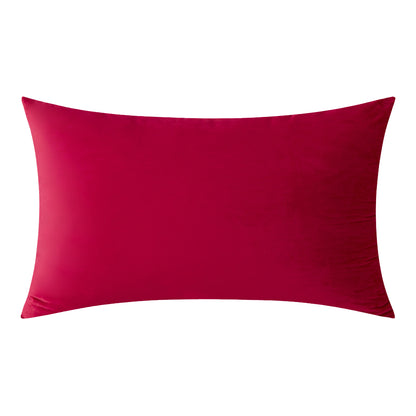Soft Velvet Red Pillow with Insert & Cover