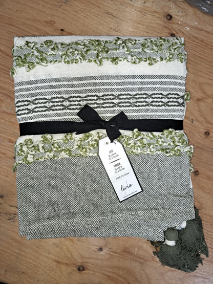 Decorative Throw Grey and green
