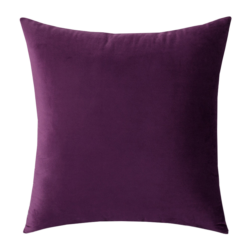 Soft Velvet Dark Purple Pillow with Insert & Cover