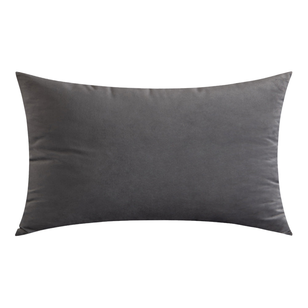 Soft Velvet Dark Grey Pillow with Insert & Cover