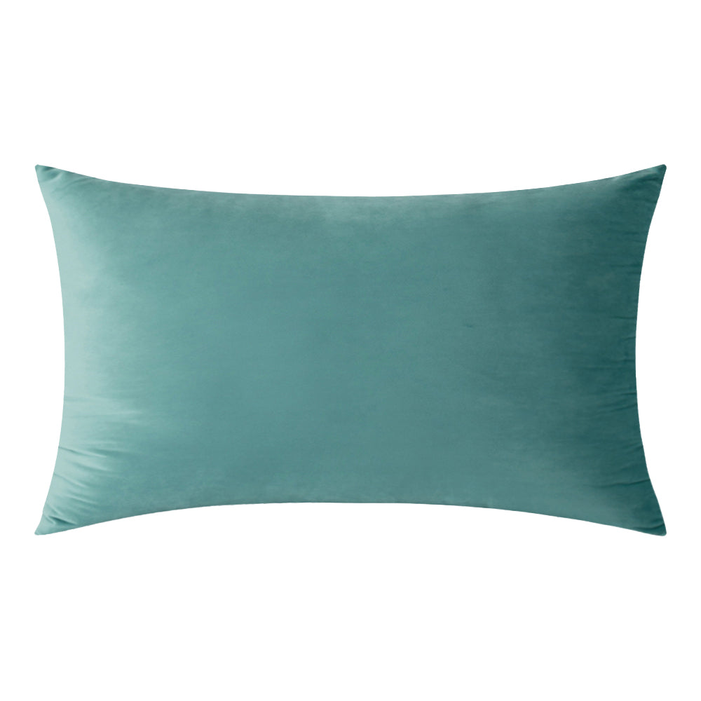 Soft Velvet Aqua Pillow with Insert & Cover
