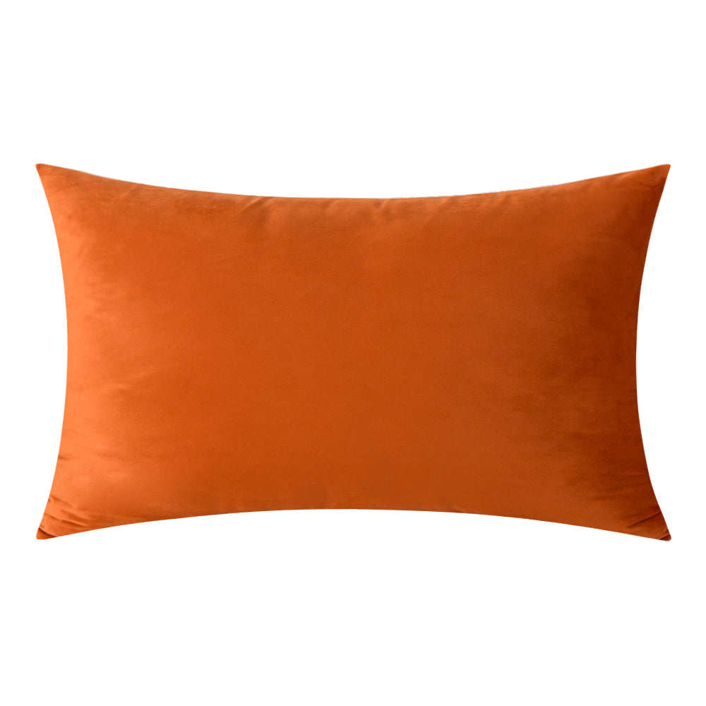 Soft Velvet Orange Pillow with Insert & Cover