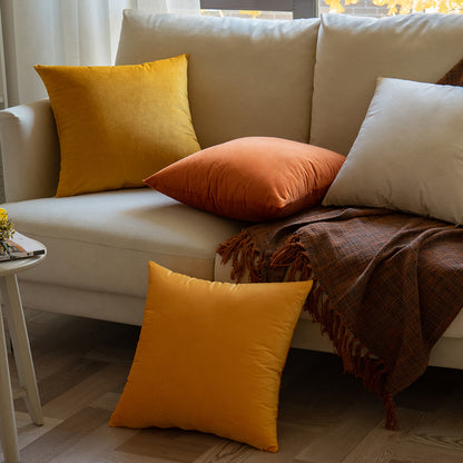 Soft Velvet Grey Pillow with Insert & Cover
