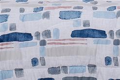 100% Jacquard Microfiber Grey and Blue Comforter Set