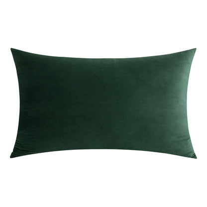 Soft Velvet Dark Green Pillow with Insert & Cover