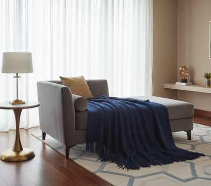 Decorative Throw Dark Blue