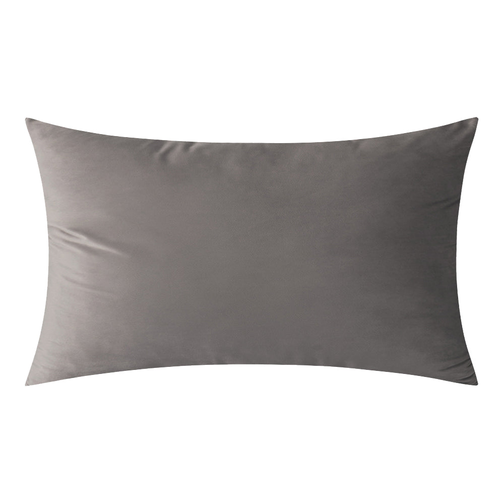 Soft Velvet Grey Pillow with Insert & Cover
