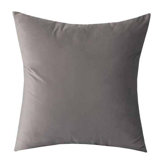 Soft Velvet Grey Pillow with Insert & Cover
