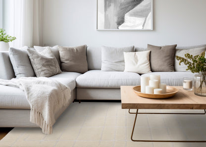 Contemporary Stripes Cream Area Rug