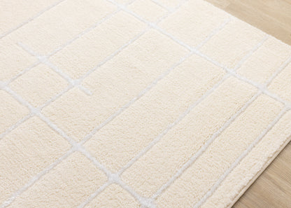 Contemporary Stripes Cream Area Rug