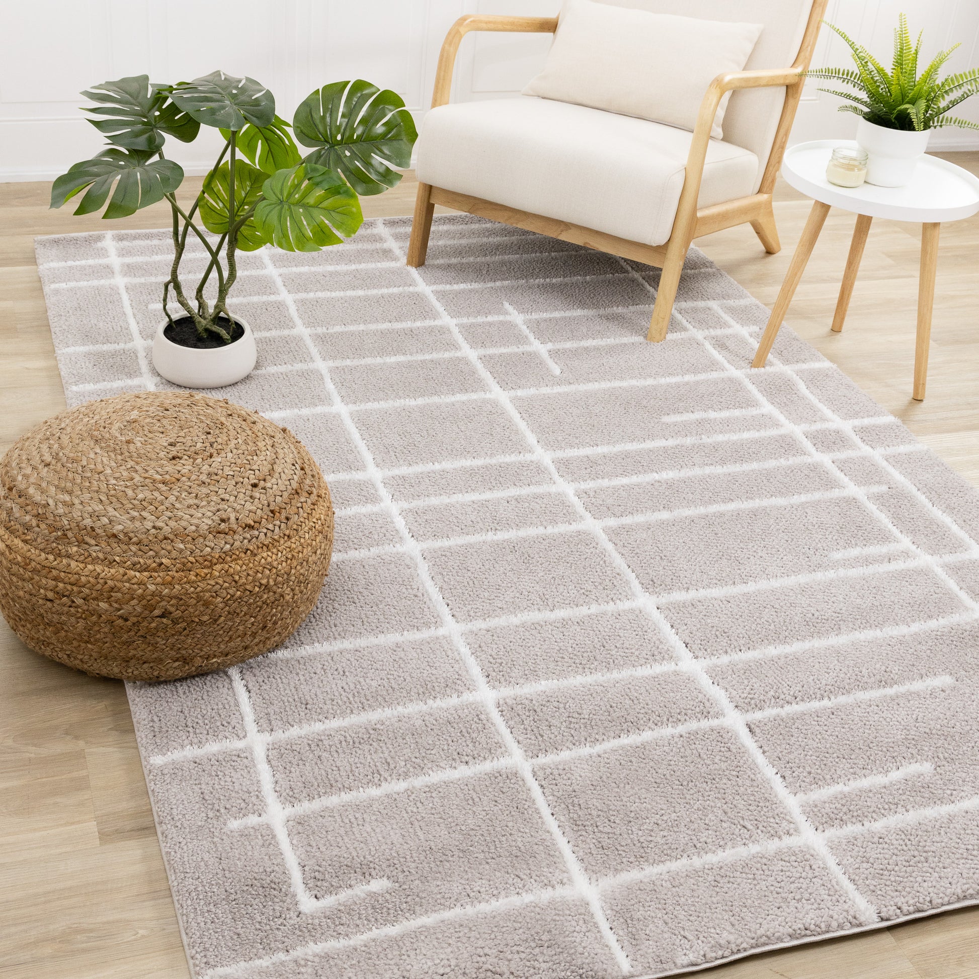 Contemporary Stripes Grey Area Rug-2