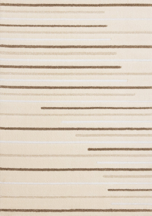 Contemporary Stripes Cream Area Rug