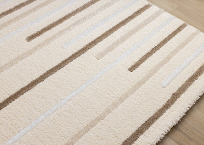 Contemporary Stripes Cream Area Rug