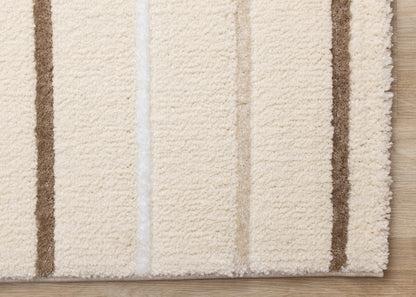 Contemporary Stripes Cream Area Rug
