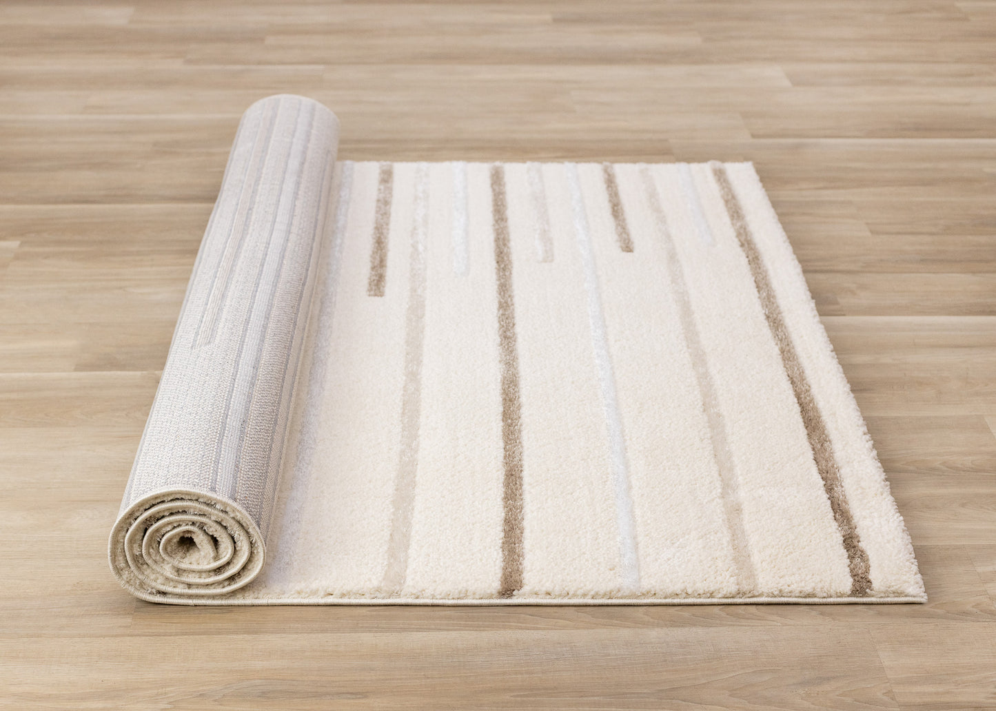 Contemporary Stripes Cream Area Rug