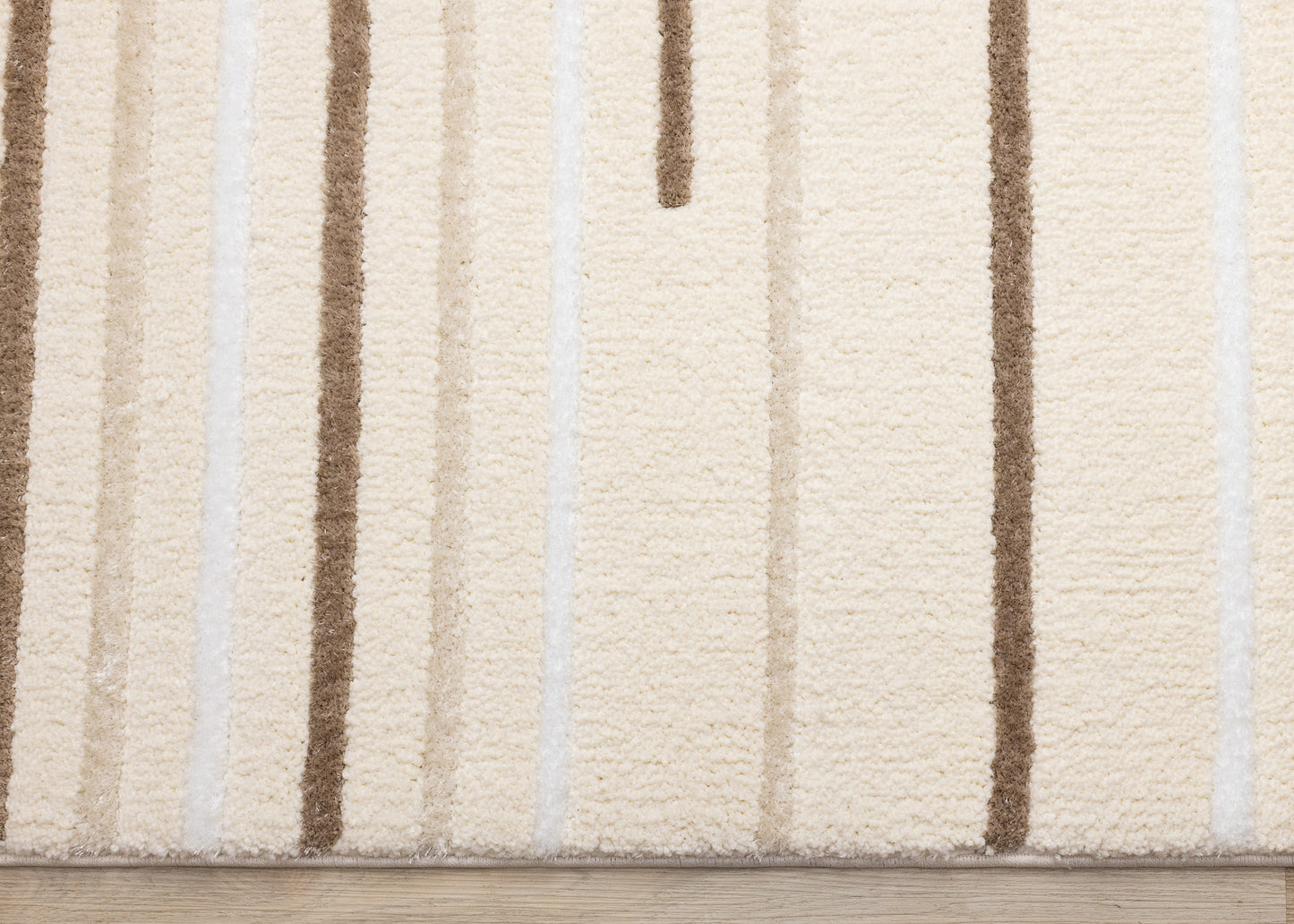 Contemporary Stripes Cream Area Rug