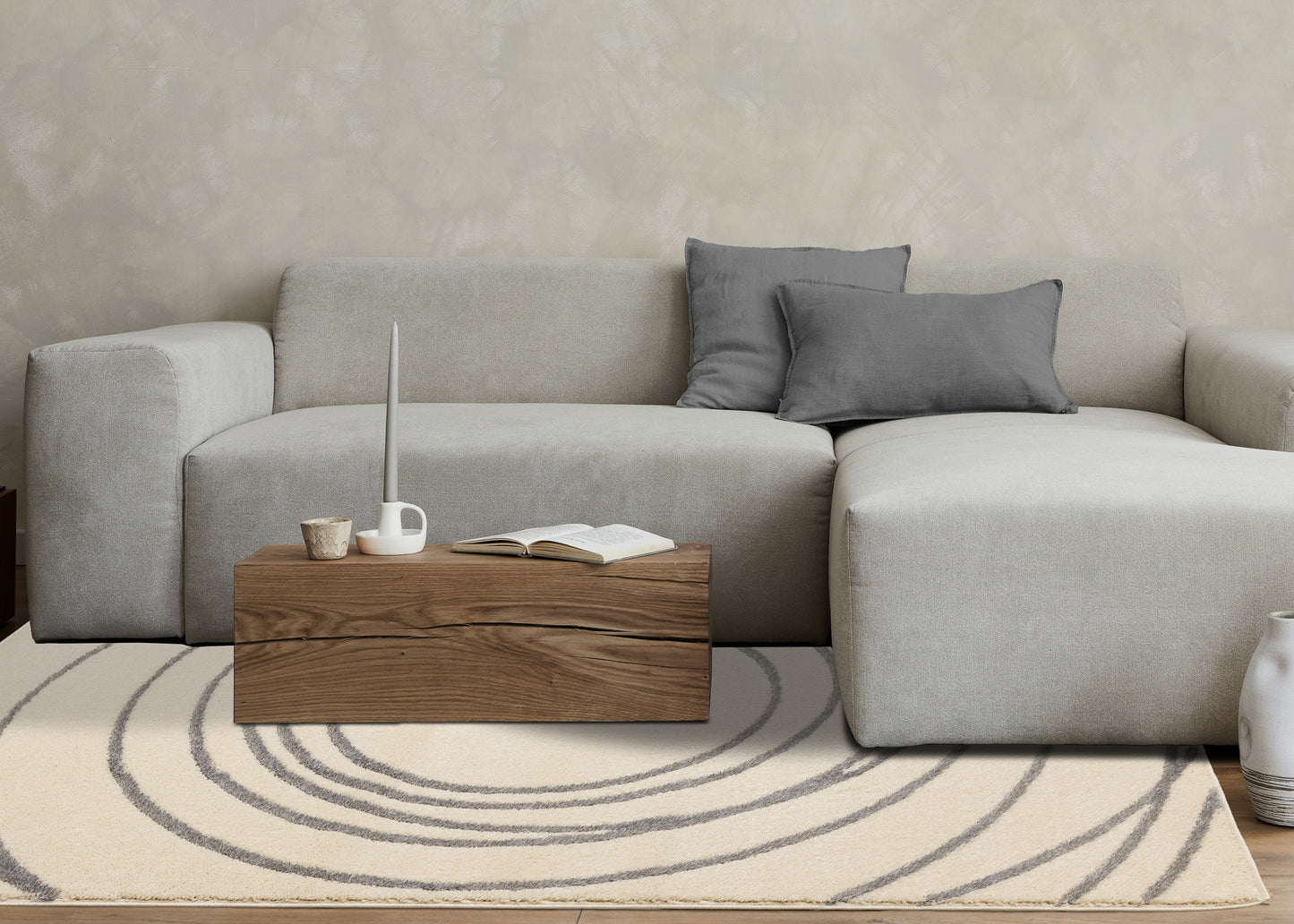 Contemporary Geometric Cream Area Rug