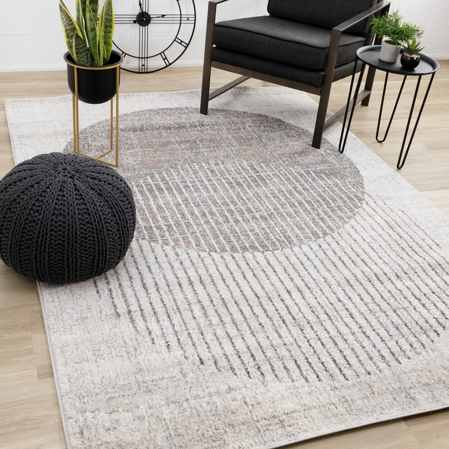 Art Distressed Grey Area Rug
