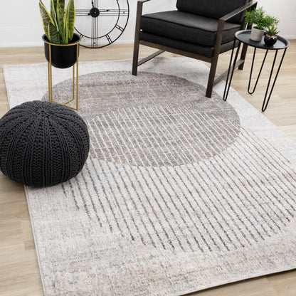 Art Distressed Grey Area Rug