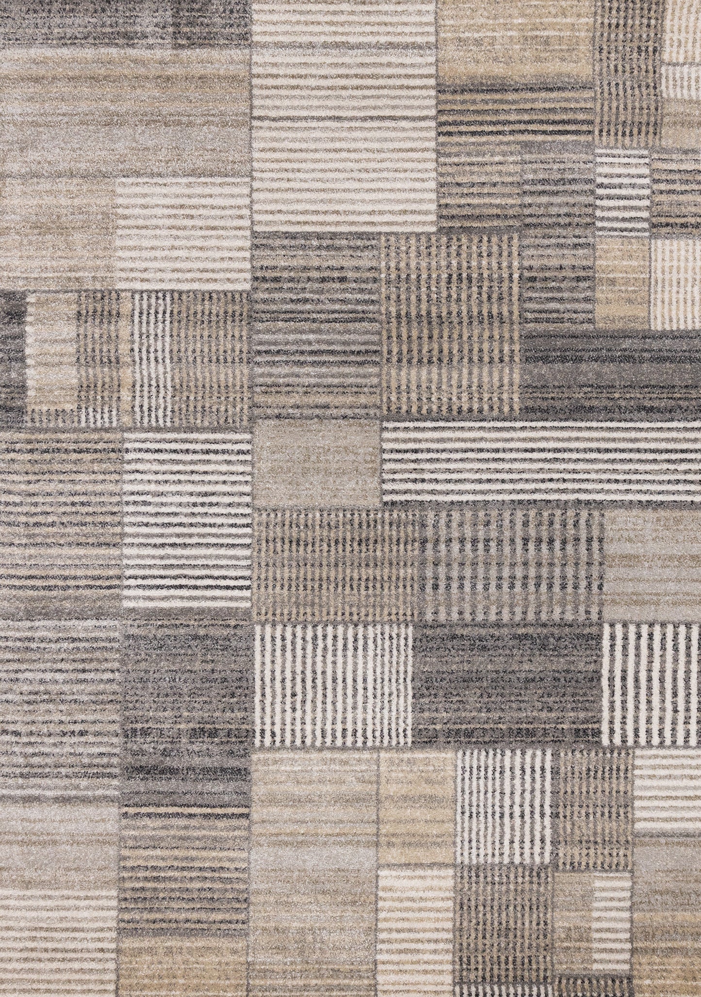 Contemporary Distressed Geometric Grey Area Rug