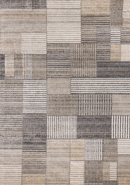 Contemporary Distressed Geometric Grey Area Rug