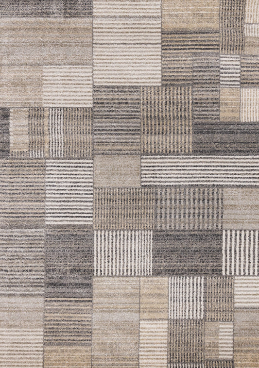 Contemporary Distressed Geometric Grey Area Rug