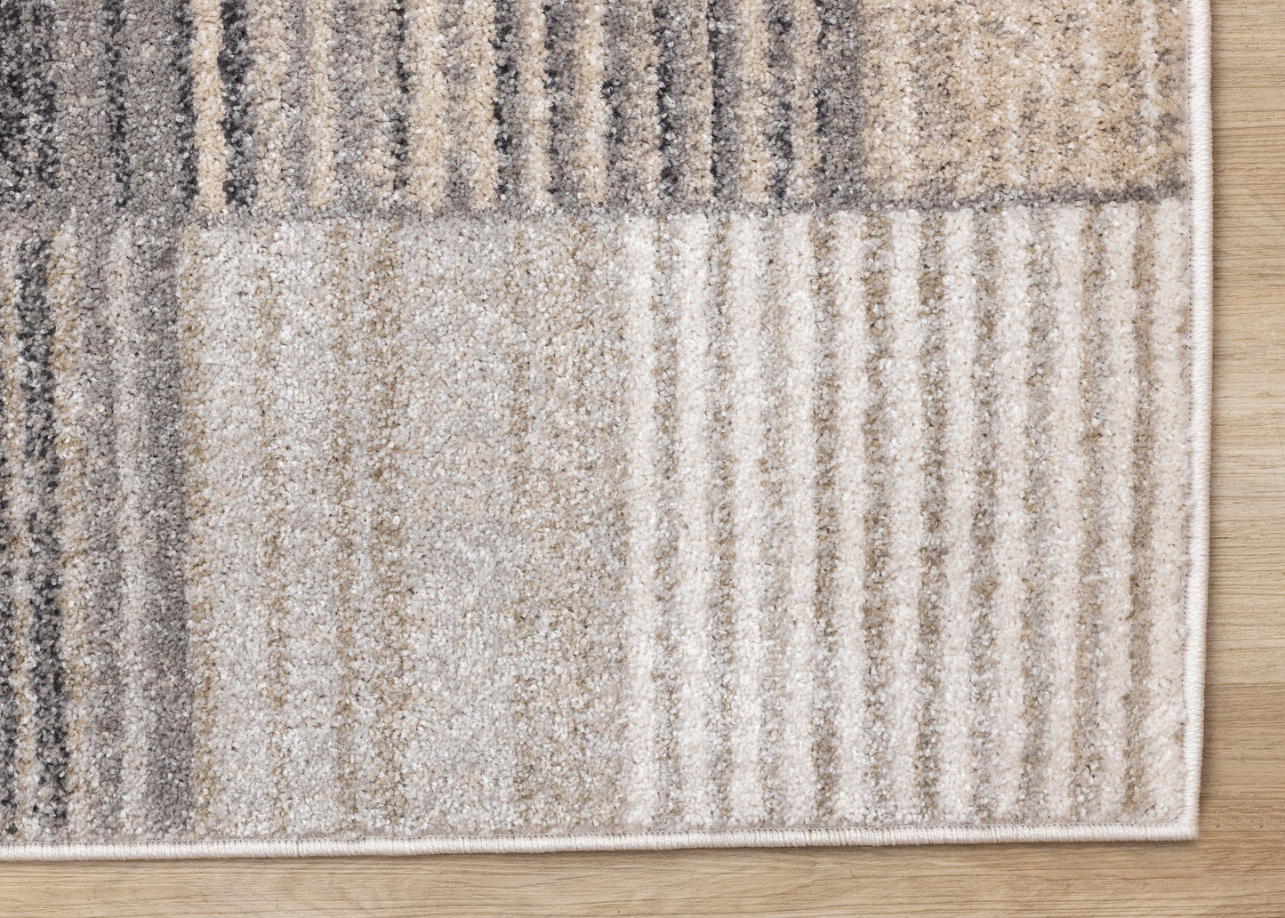 Contemporary Distressed Geometric Grey Area Rug