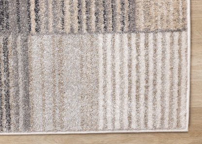 Contemporary Distressed Geometric Grey Area Rug