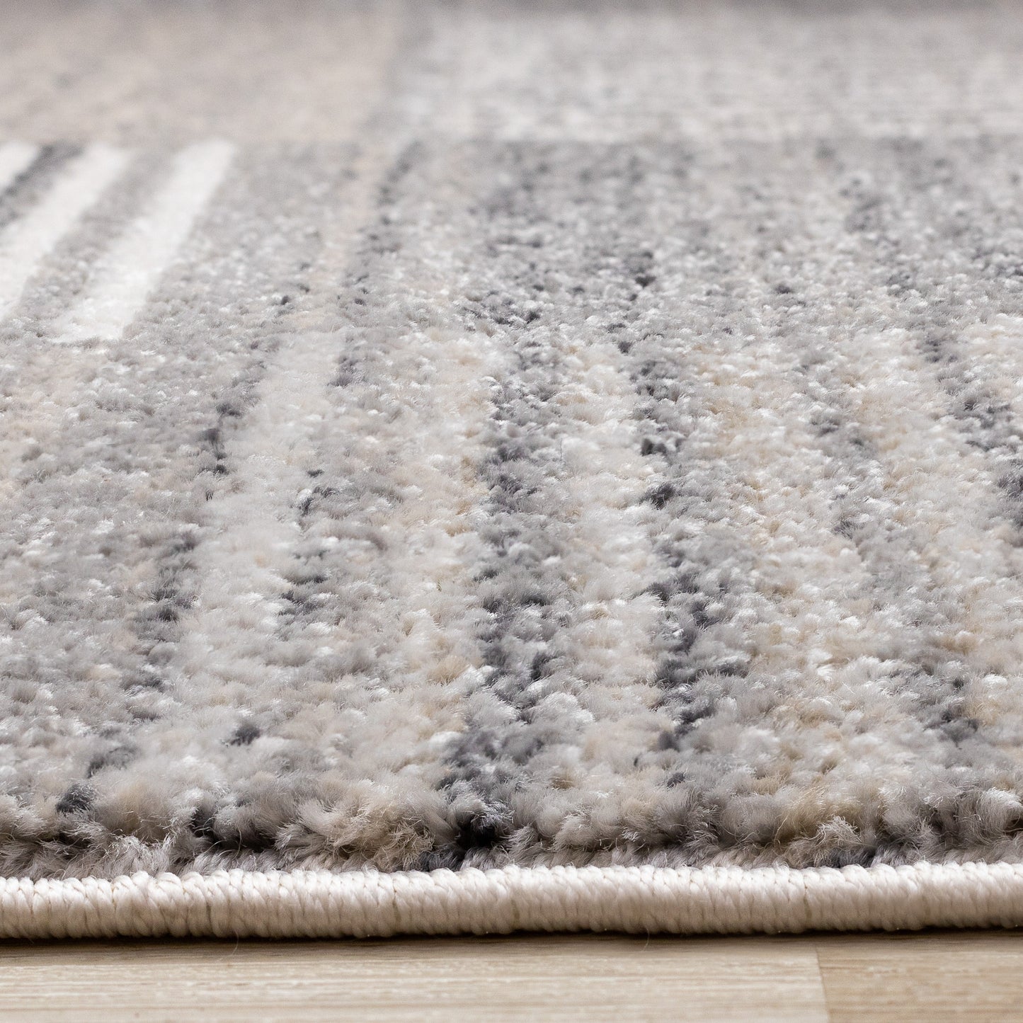 Contemporary Distressed Geometric Grey Area Rug