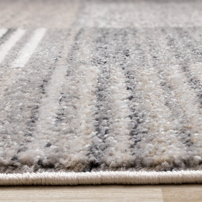 Contemporary Distressed Geometric Grey Area Rug