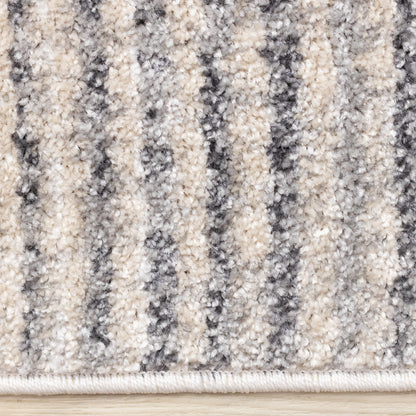 Contemporary Distressed Geometric Grey Area Rug