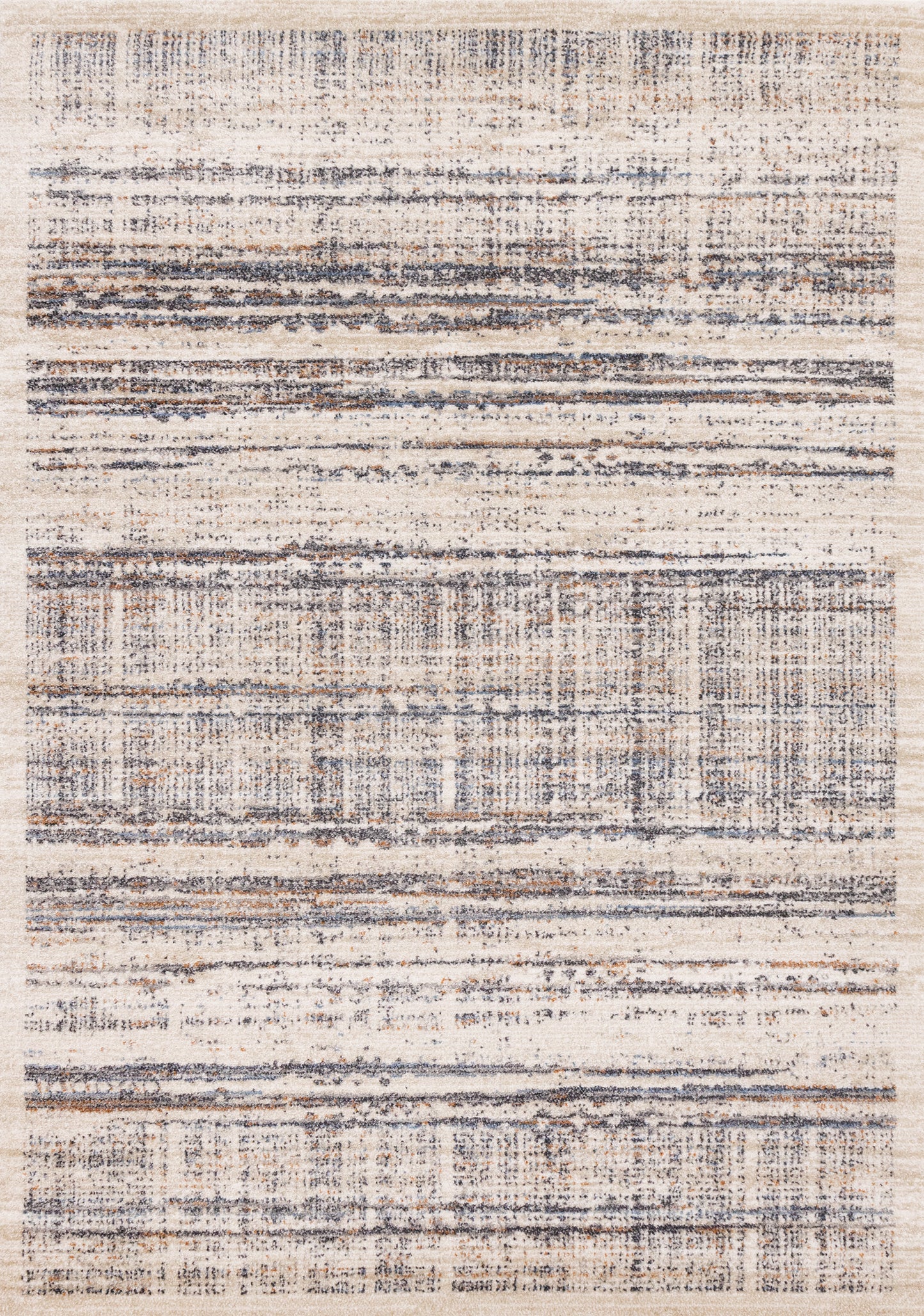 Contemporary Border Distressed Beige Area Rug-1