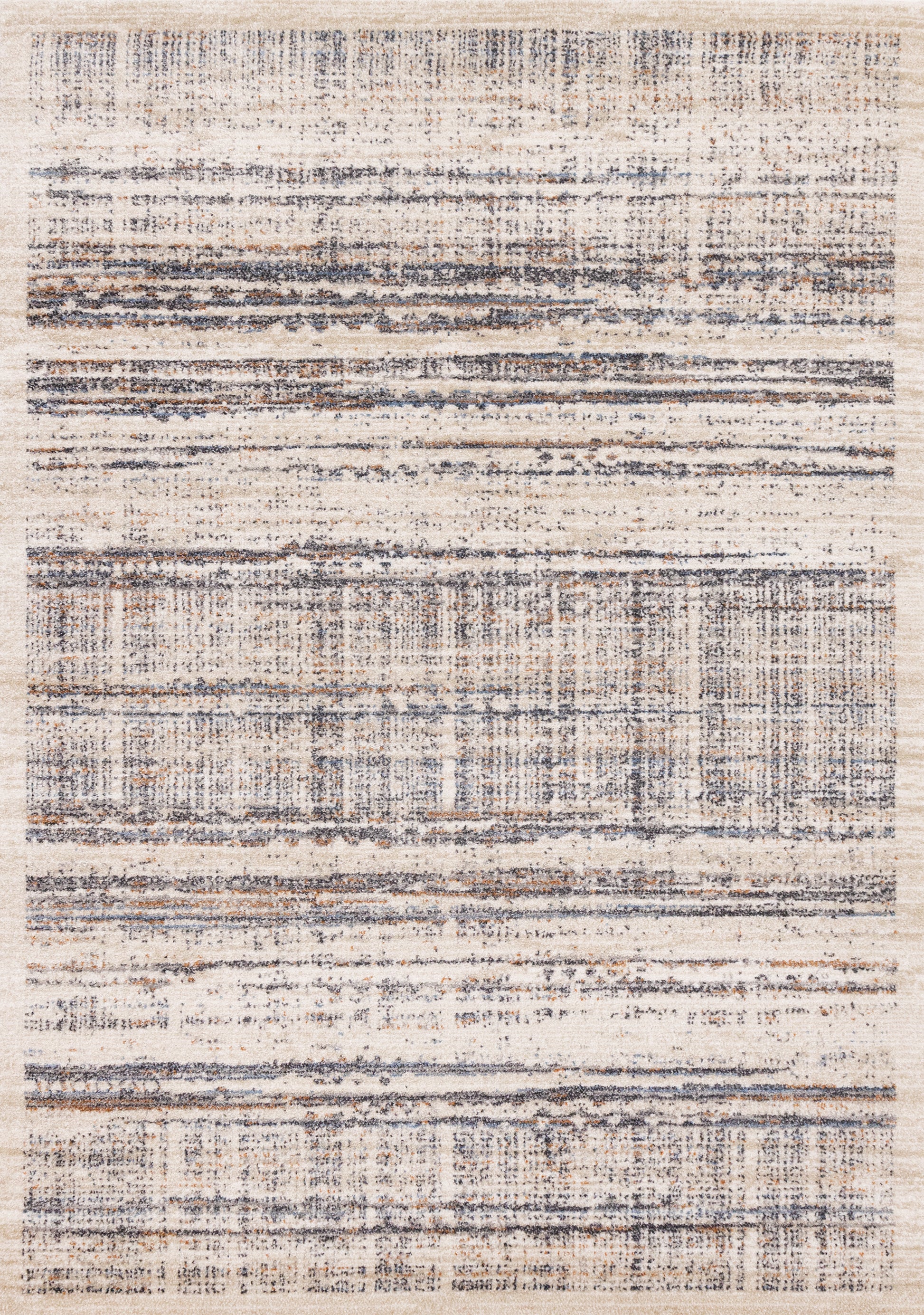 Contemporary Border Distressed Beige Area Rug-1