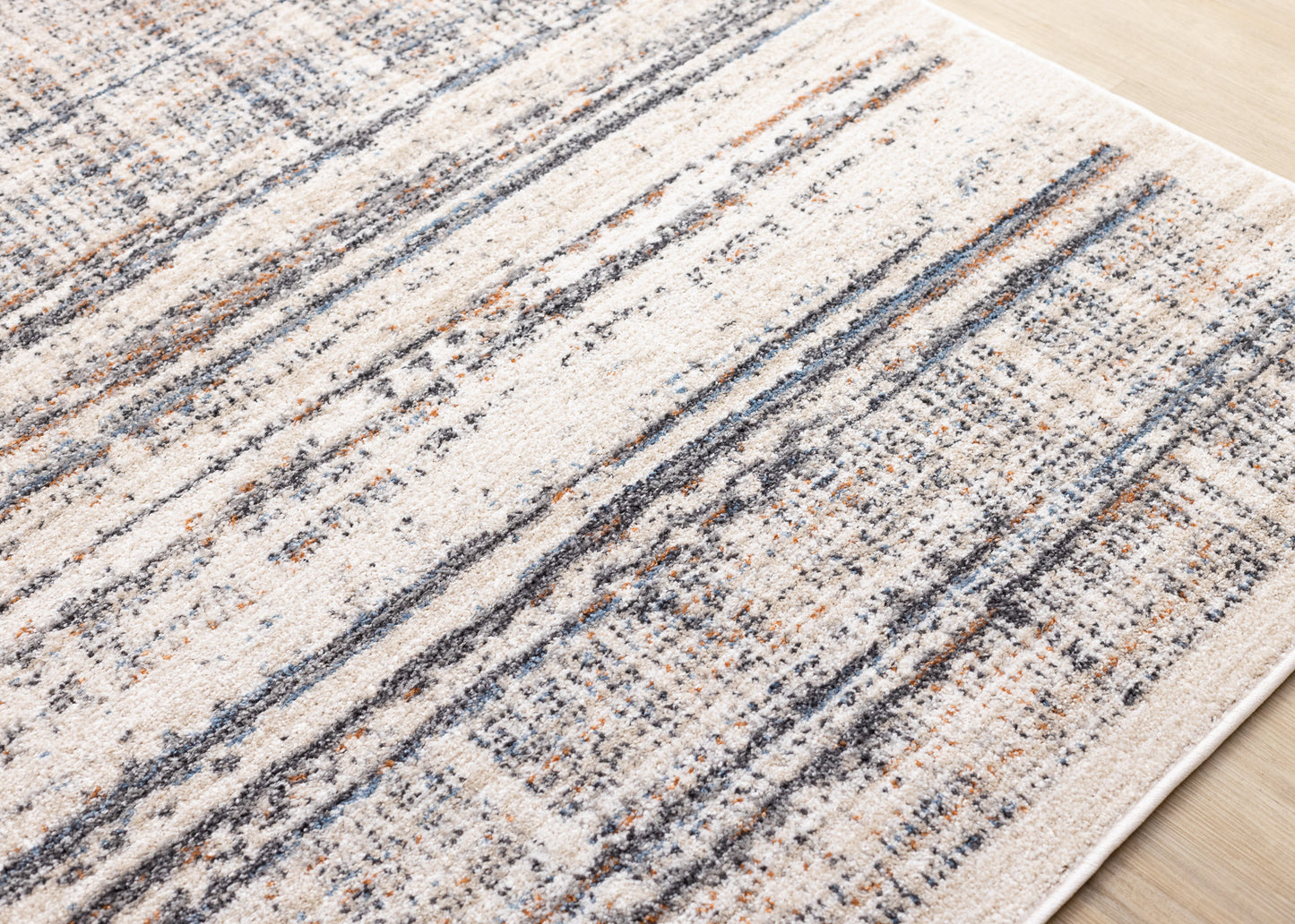 Contemporary Border Distressed Beige Area Rug-4