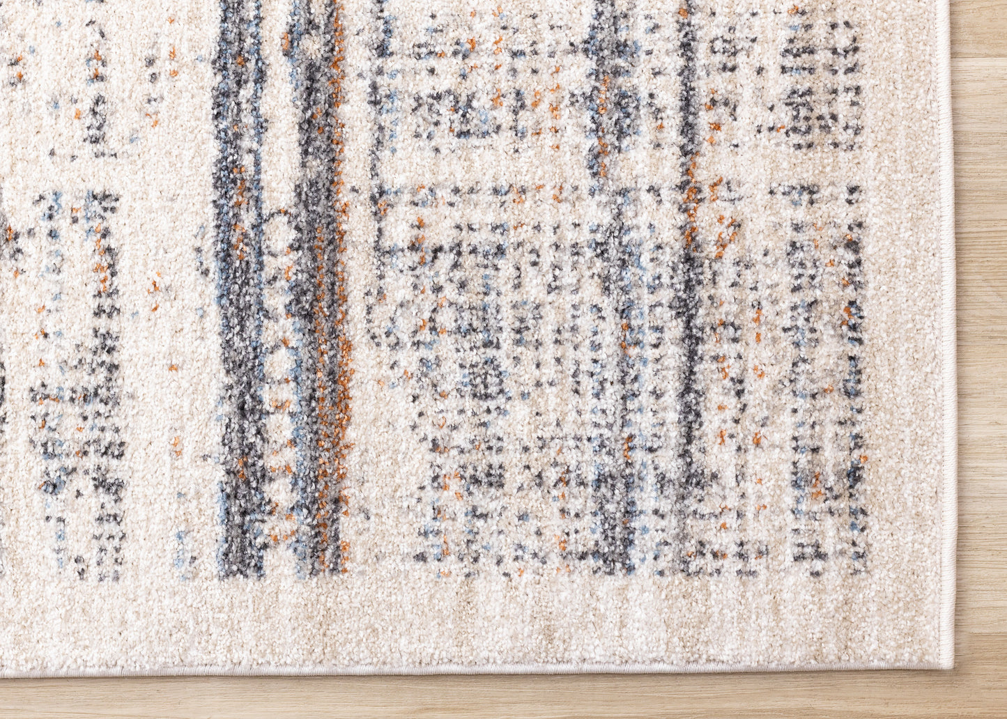 Contemporary Border Distressed Beige Area Rug-5