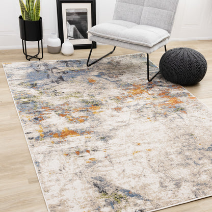 Contemporary Distressed Organic Taupe Area Rug-2