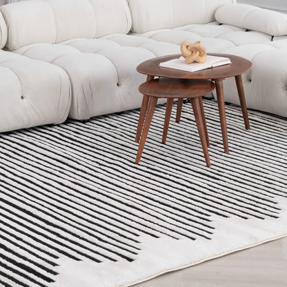 Domus Abstract Modern Cream Black Rug