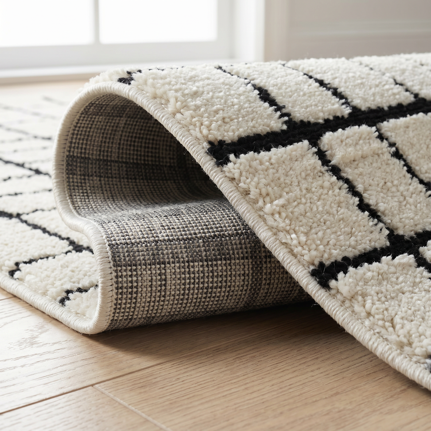 Alfombra Domus Abstract Modern Cream Black
