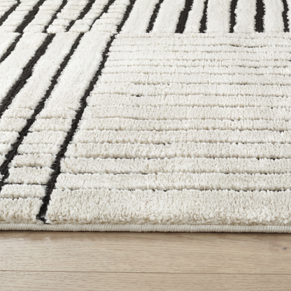 Alfombra Domus Abstract Modern Cream Black