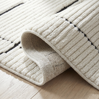Alfombra Domus Abstract Modern Cream Black