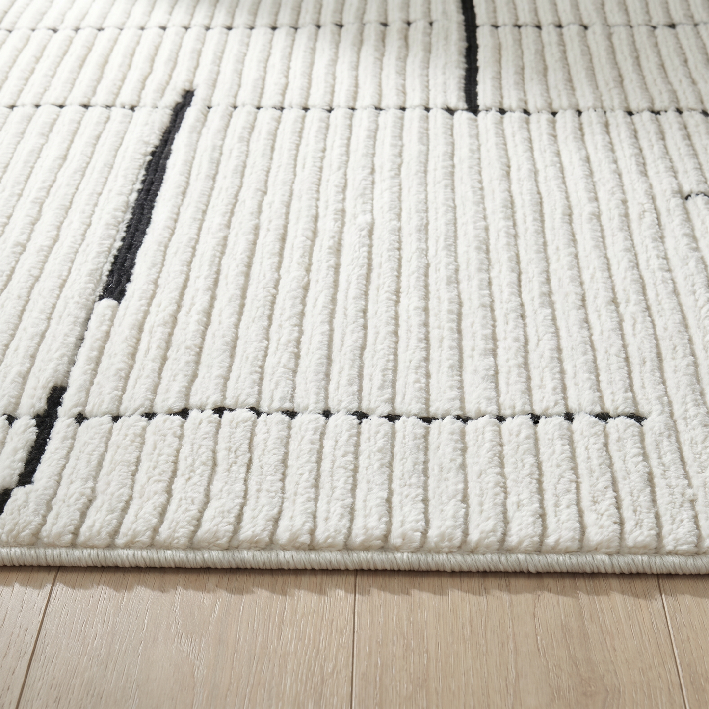 Alfombra Domus Abstract Modern Cream Black