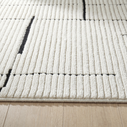 Alfombra Domus Abstract Modern Cream Black