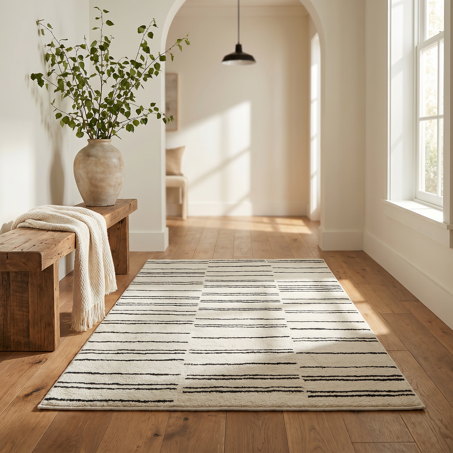 Alfombra Domus Abstract Modern Cream Black